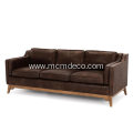 Worthington Oxford Brown Leather Sofa